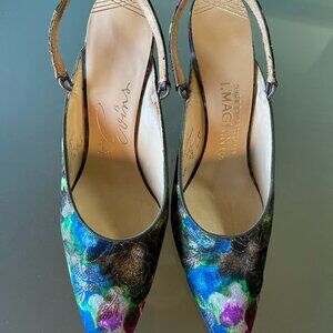 IMagnin and Company vintage purple and turquoise with gold stilleto's  - size 6S